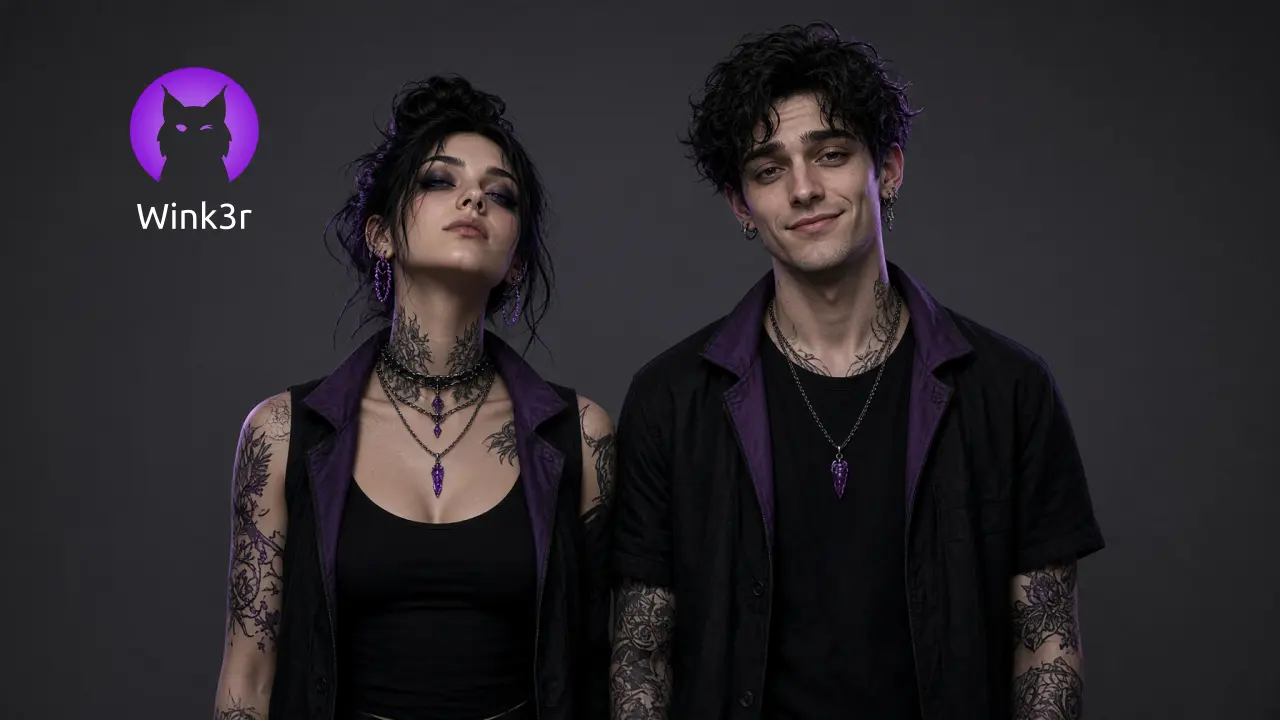 A young Gen Z-style man and woman with tattoos stand next to each other, looking straight ahead with proud and defiant expressions