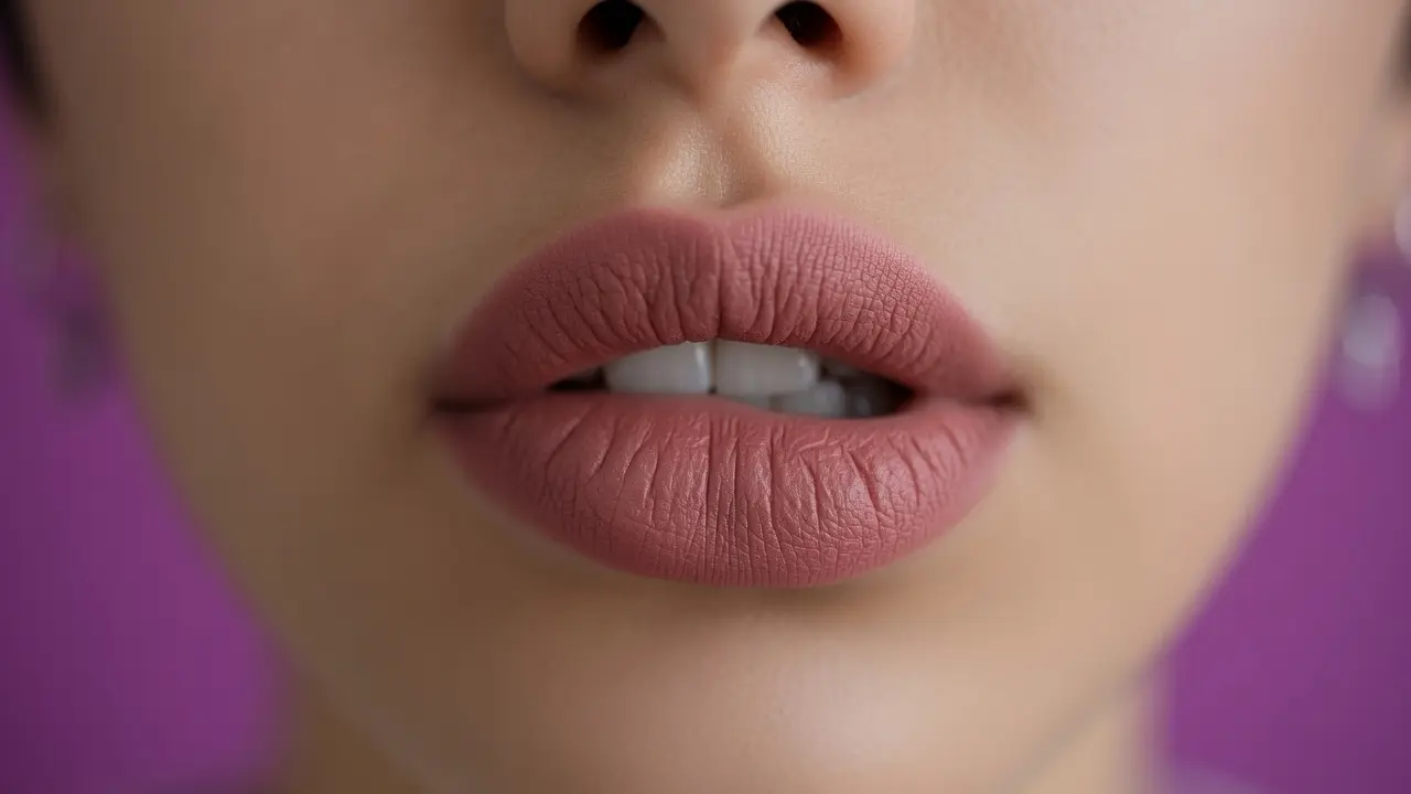 Close-up of lips biting