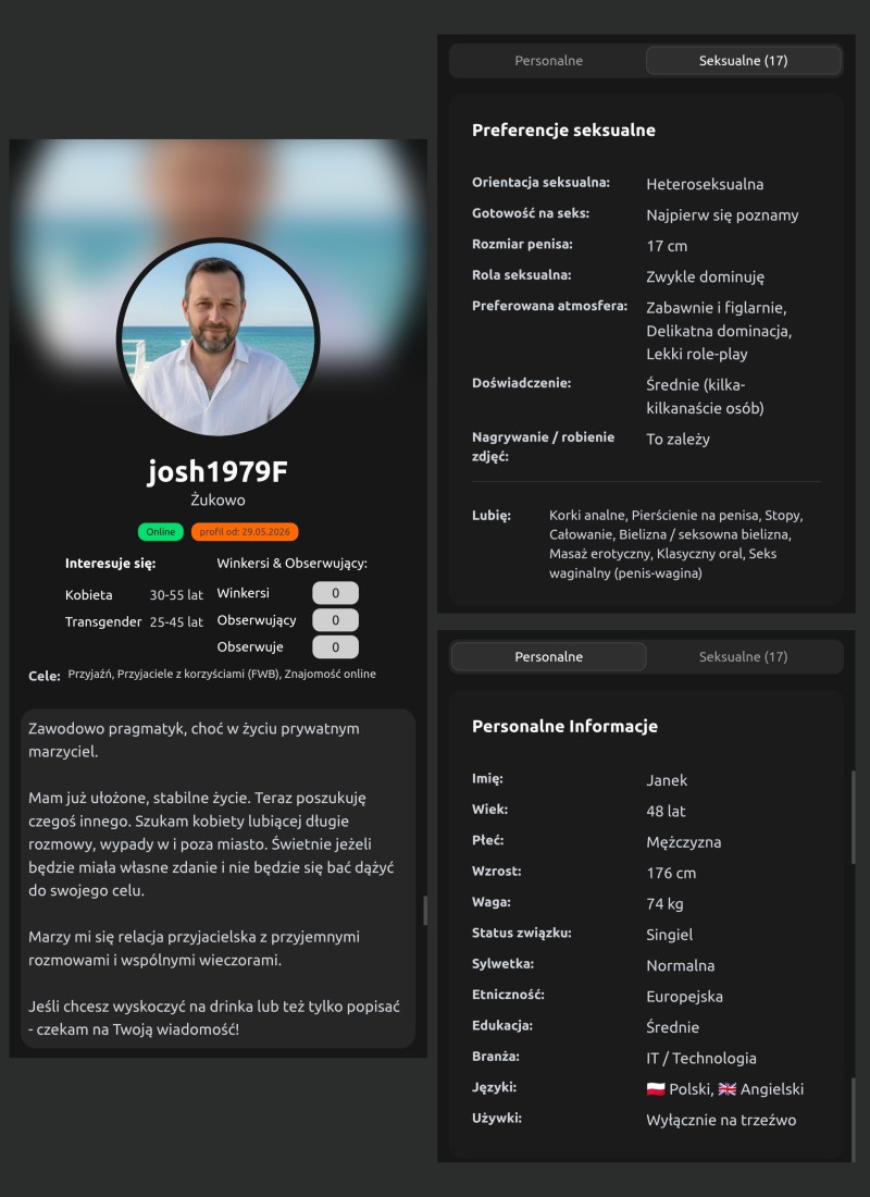 Dobry profil mężczyzny, który na pewno znajdzie seks bez zobowiązań w Gdańsku