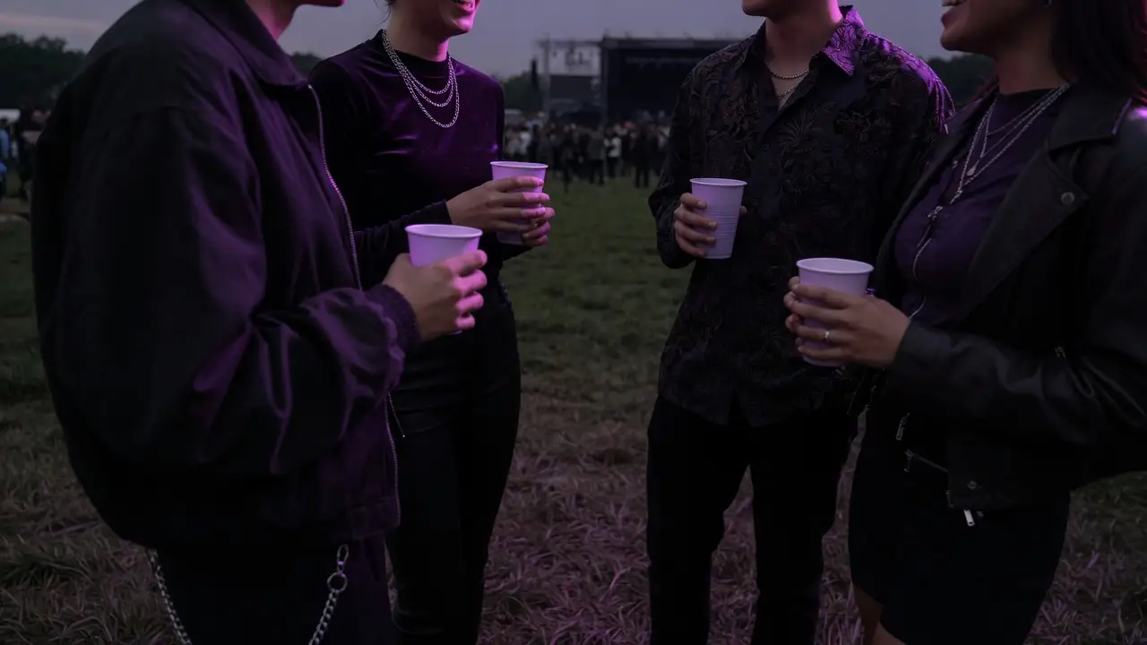 Group of trans people talking to each other before an outdoor concert in Gdańsk