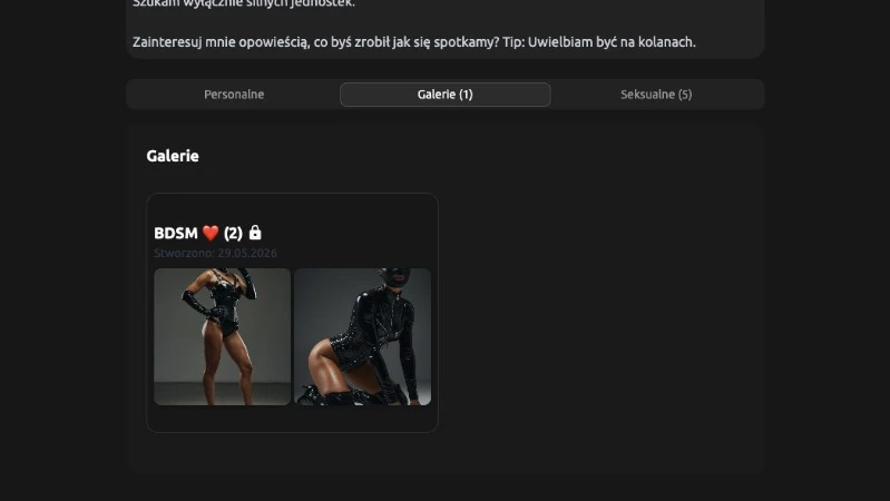 Przykładowa galeria zdjęć na Wink3r o nazwie 'BDSM ❤️' ze zdjęciami pięknej kobiety w stroju do fetyszu